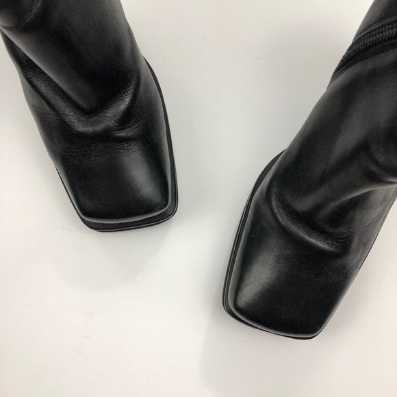 Browns Square Toe Boots Clear Heel - Picture 9 of 10